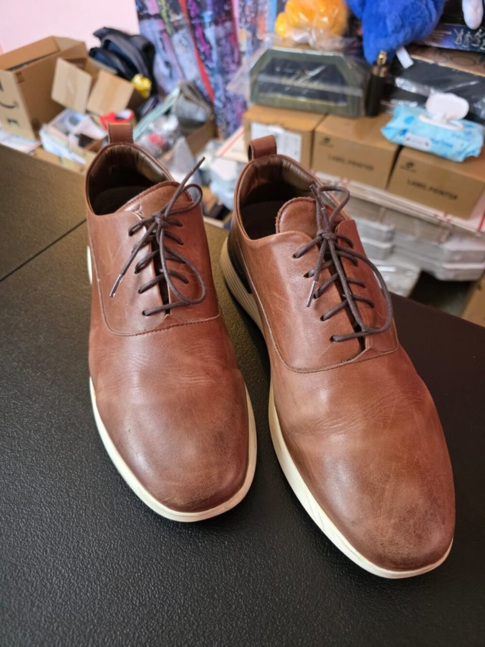 Wolf and Shepherd Crossover Longwing Oxfords Mens (11-1/2 M) Brown Leather Dress - Picture 4 of 5